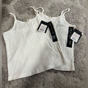 2 White Ribbed kids  Top size 8, medium NWT..#840
